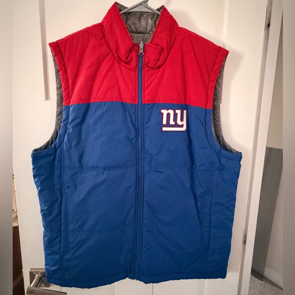 NY Logo Reversible Blue and Red Puffer Vest